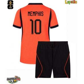 Alankomaat Memphis Depay #10 Kotipaita Lapsille MM-kisat 2026 Lyhythihainen (+ shortsit)